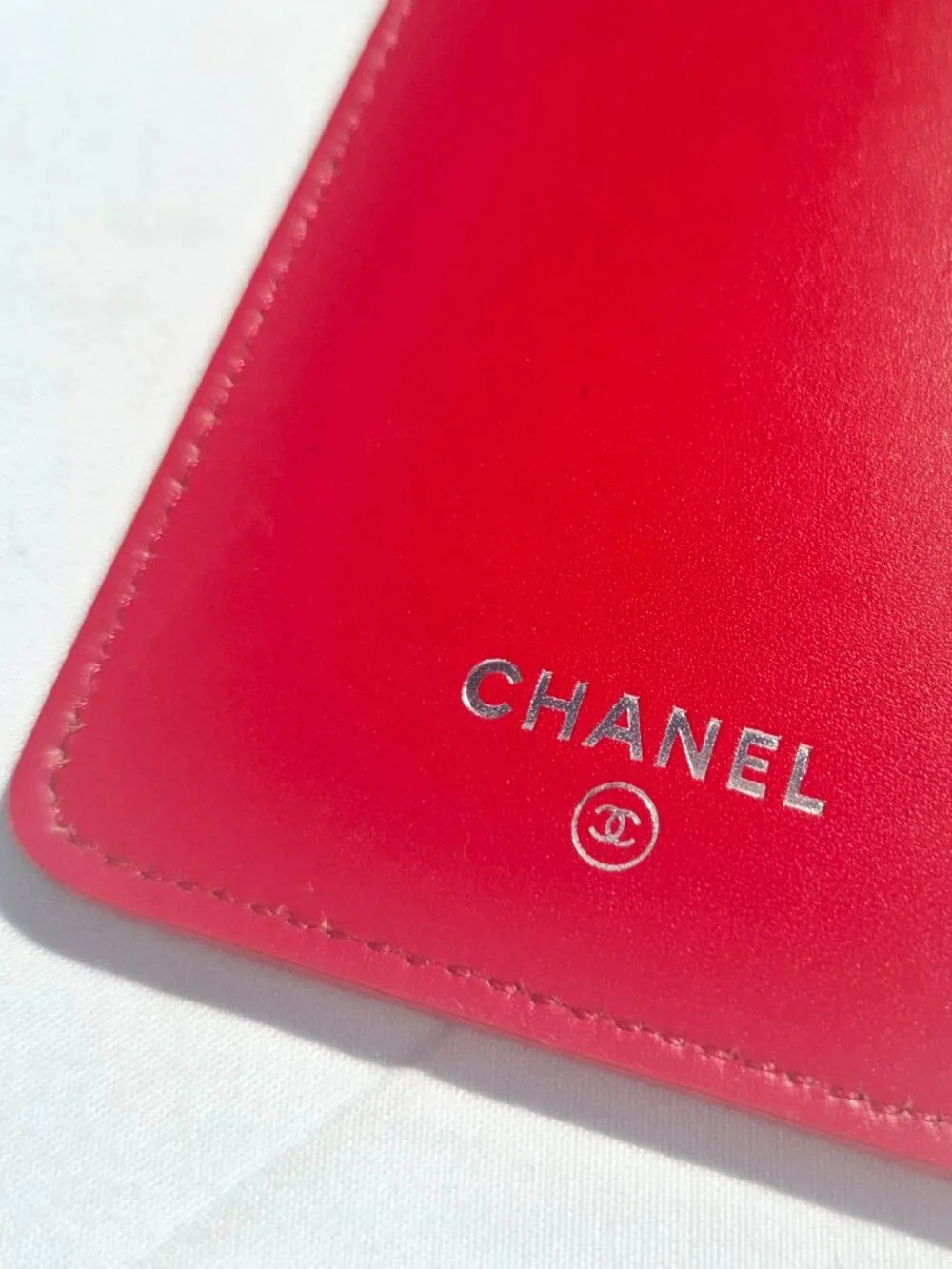 Authentic CHANEL Case Caviar Skin CC Logo iPhone 4 4S Compatible in Coral